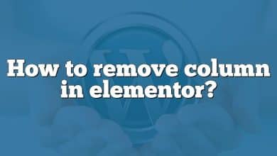 How to remove column in elementor?