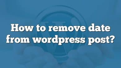 How to remove date from wordpress post?
