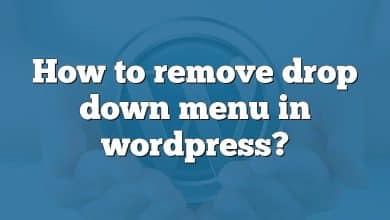 How to remove drop down menu in wordpress?