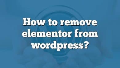 How to remove elementor from wordpress?