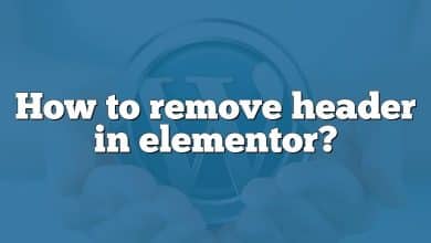 How to remove header in elementor?