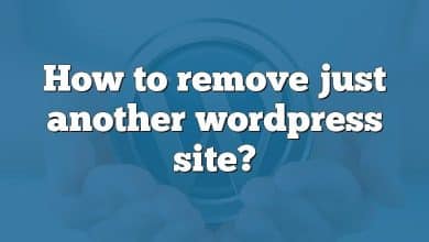 How to remove just another wordpress site?