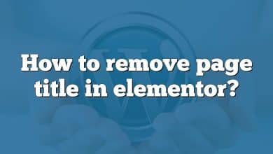 How to remove page title in elementor?