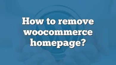 How to remove woocommerce homepage?