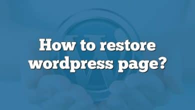 How to restore wordpress page?