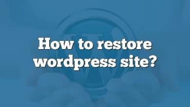 How to restore wordpress site?