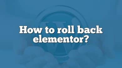 How to roll back elementor?