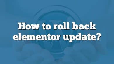 How to roll back elementor update?