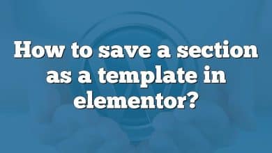 How to save a section as a template in elementor?