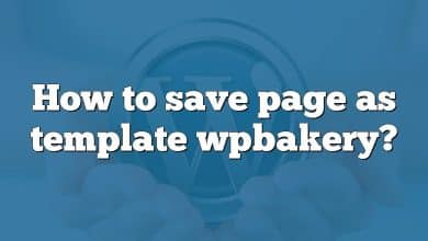 How to save page as template wpbakery?