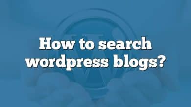 How to search wordpress blogs?