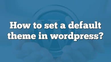 How to set a default theme in wordpress?