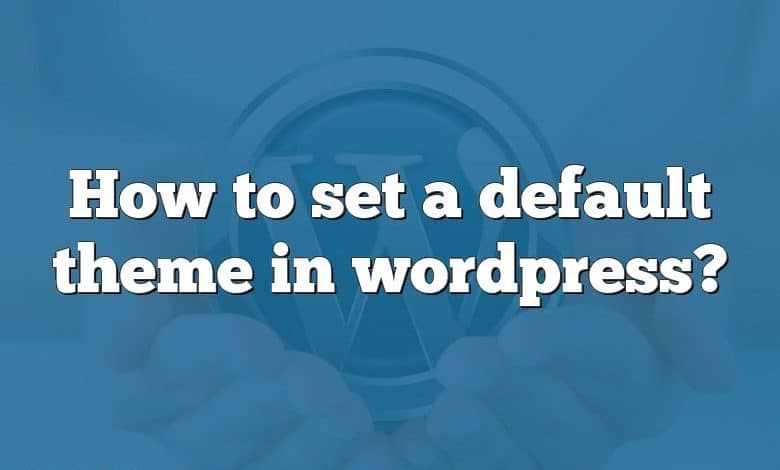 How to set a default theme in wordpress?