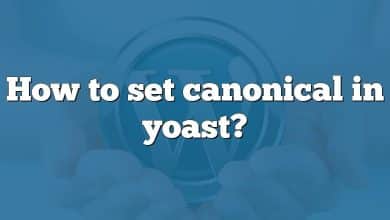 How to set canonical in yoast?