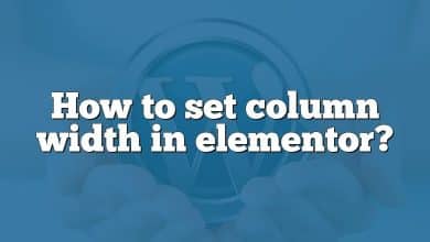 How to set column width in elementor?