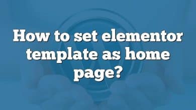 How to set elementor template as home page?