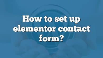 How to set up elementor contact form?