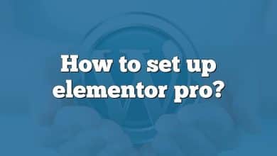 How to set up elementor pro?
