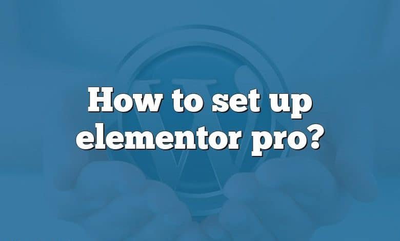 How to set up elementor pro?