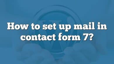 How to set up mail in contact form 7?