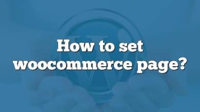 How to set woocommerce page?