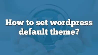 How to set wordpress default theme?