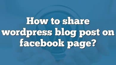 How to share wordpress blog post on facebook page?