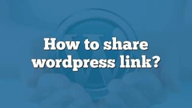 How to share wordpress link?