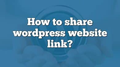 How to share wordpress website link?