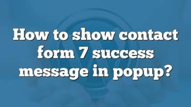 How to show contact form 7 success message in popup?