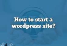 How to start a wordpress site?