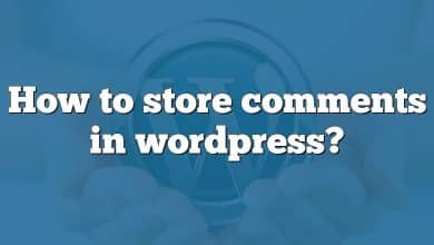 How to store comments in wordpress?