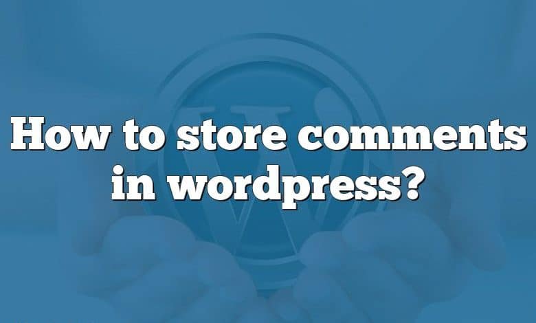 How to store comments in wordpress?