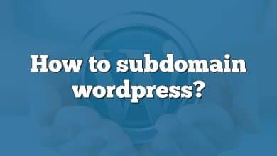 How to subdomain wordpress?
