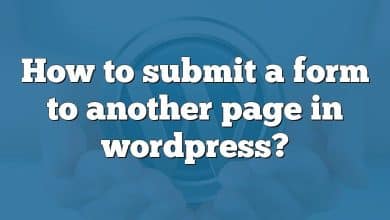 How to submit a form to another page in wordpress?