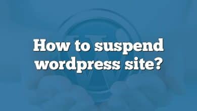 How to suspend wordpress site?