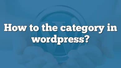 How to the category in wordpress?