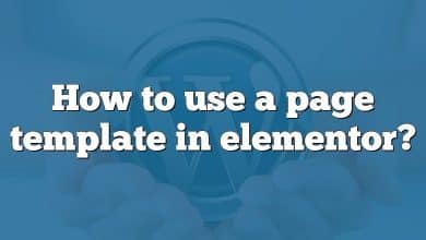 How to use a page template in elementor?