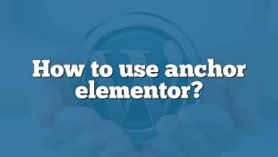 How to use anchor elementor?