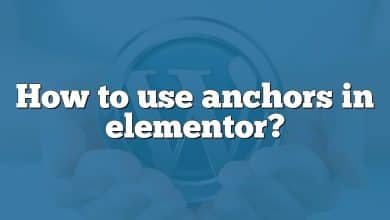 How to use anchors in elementor?