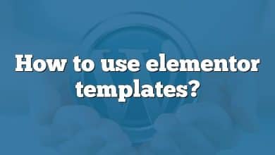 How to use elementor templates?