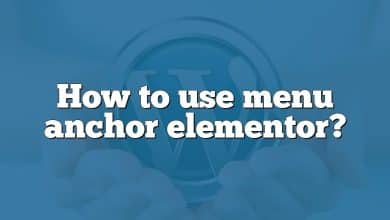 How to use menu anchor elementor?