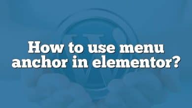 How to use menu anchor in elementor?