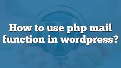 How to use php mail function in wordpress?