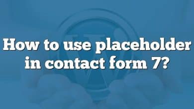 How to use placeholder in contact form 7?