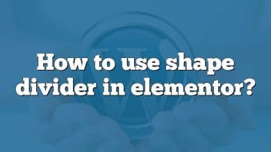 How to use shape divider in elementor?