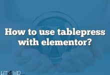 How to use tablepress with elementor?