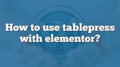 How to use tablepress with elementor?