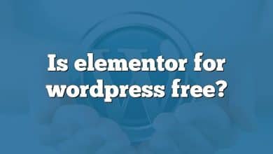 Is elementor for wordpress free?