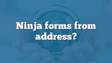 Ninja forms from address?